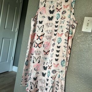 Butterfly and Floral Sleeveless Dress